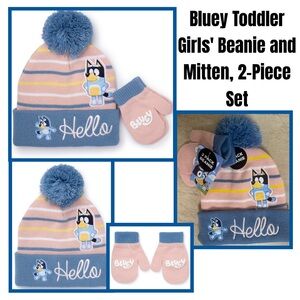 Bluey Toddler Girls' Beanie and Mitten, 2-Piece Set